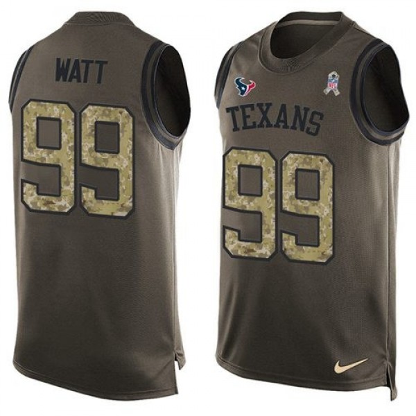 Nike Texans #99 J.J. Watt Green Men's Stitched NFL Limited Salute To Service Tank Top Jersey