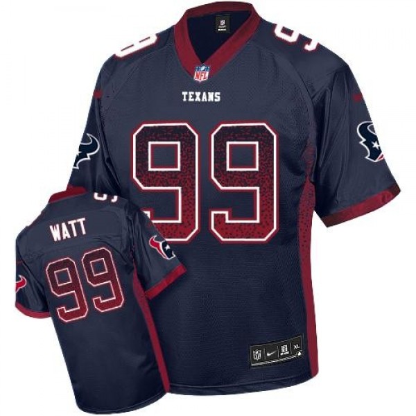 Nike Texans #99 J.J. Watt Navy Blue Team Color Men's Stitched NFL Elite Drift Fashion Jersey