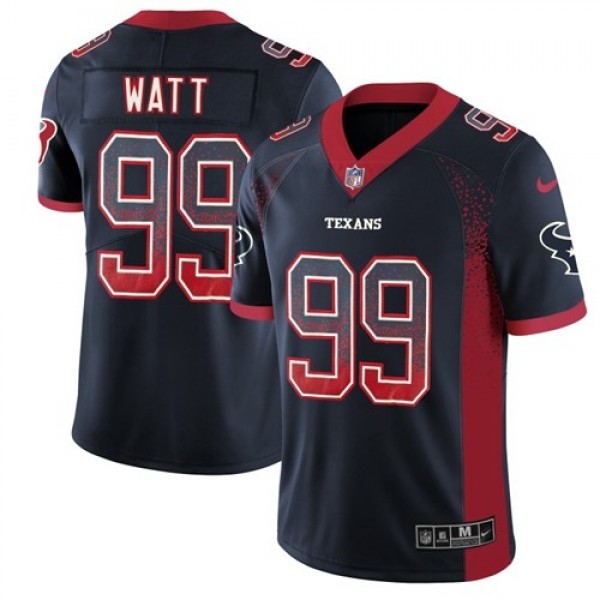 Nike Texans #99 J.J. Watt Navy Blue Team Color Men's Stitched NFL Limited Rush Drift Fashion Jersey