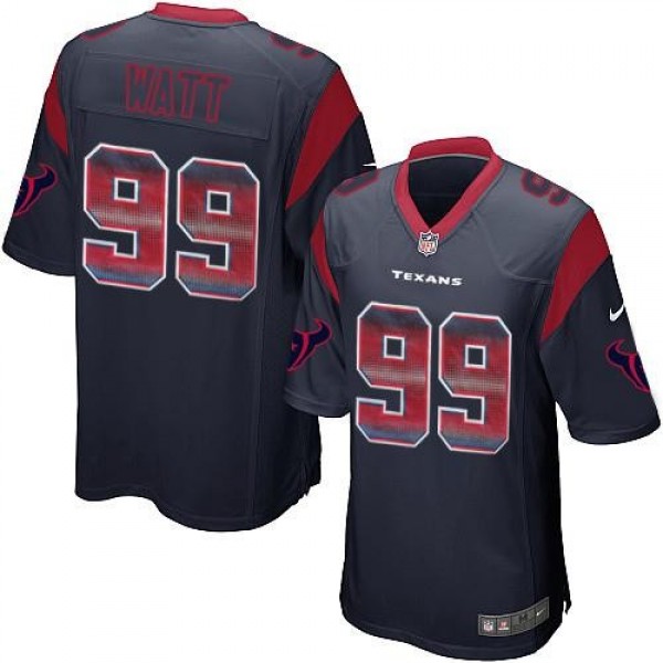 Nike Texans #99 J.J. Watt Navy Blue Team Color Men's Stitched NFL Limited Strobe Jersey