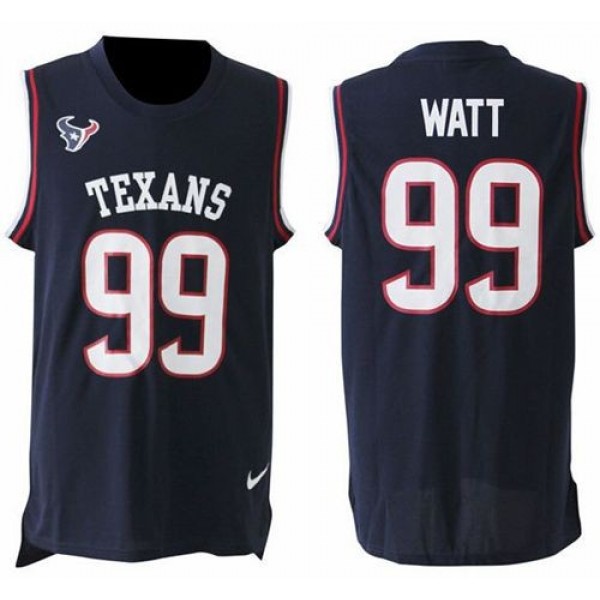 Nike Texans #99 J.J. Watt Navy Blue Team Color Men's Stitched NFL Limited Tank Top Jersey
