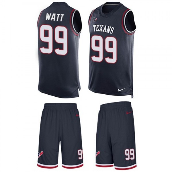 Nike Texans #99 J.J. Watt Navy Blue Team Color Men's Stitched NFL Limited Tank Top Suit Jersey