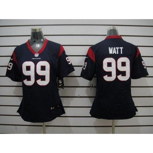 Women's Texans #99 JJ Watt Navy Blue Team Color Stitched NFL Elite Jersey