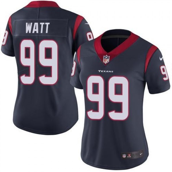 Women's Texans #99 JJ Watt Navy Blue Team Color Stitched NFL Vapor Untouchable Limited Jersey