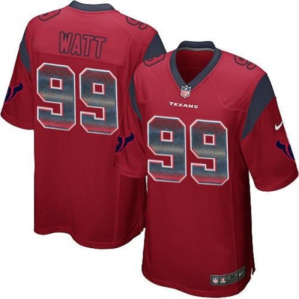 Nike Texans #99 J.J. Watt Red Alternate Men's Stitched NFL Limited Strobe Jersey