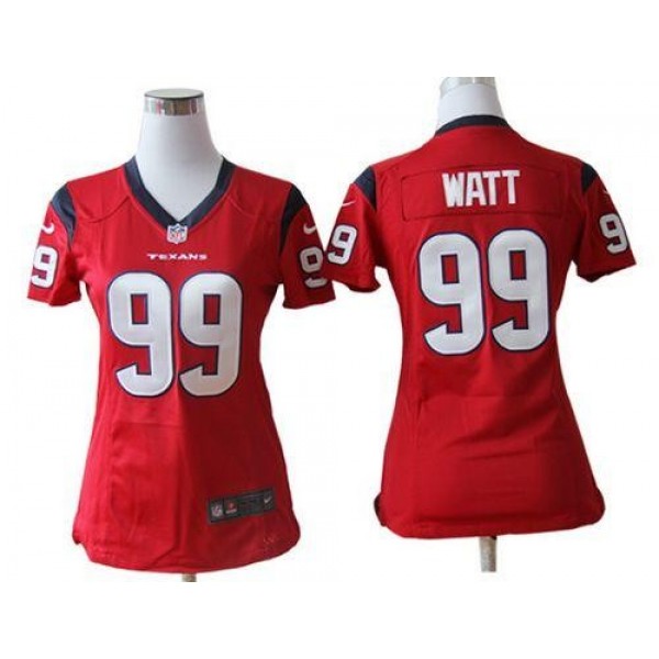 Women's Texans #99 JJ Watt Red Alternate Stitched NFL Elite Jersey