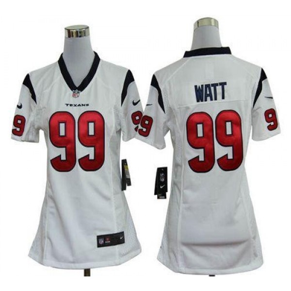 Women's Texans #99 JJ Watt White Stitched NFL Elite Jersey