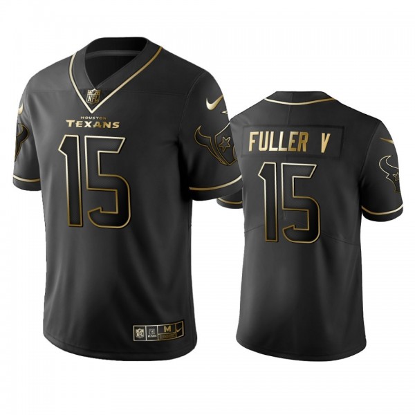 Texans #15 Will Fuller V Men's Stitched NFL Vapor Untouchable Limited Black Golden Jersey