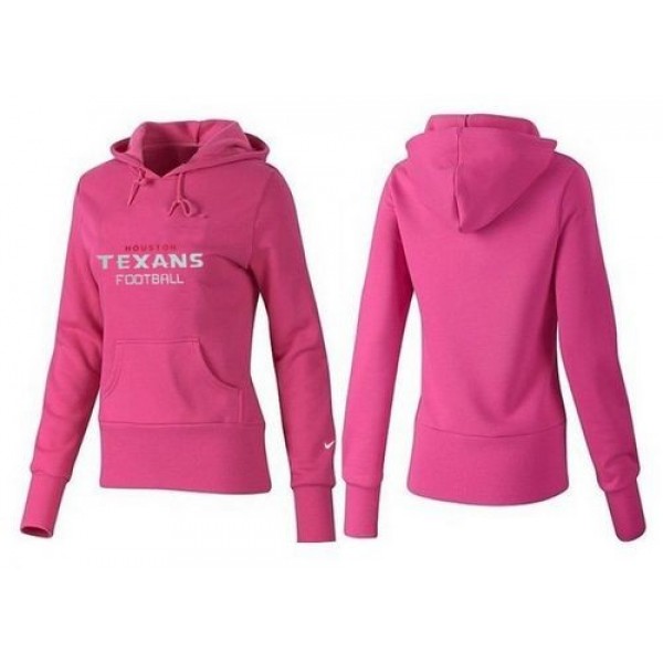 Women's Houston Texans Authentic Logo Pullover Hoodie Pink Jersey