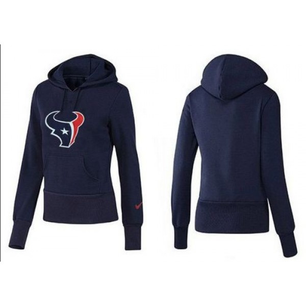 Women's Houston Texans Logo Pullover Hoodie Blue Jersey