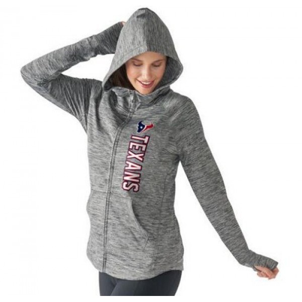 Women's NFL Houston Texans G-III 4Her by Carl Banks Recovery Full-Zip Hoodie Heathered Gray Jersey