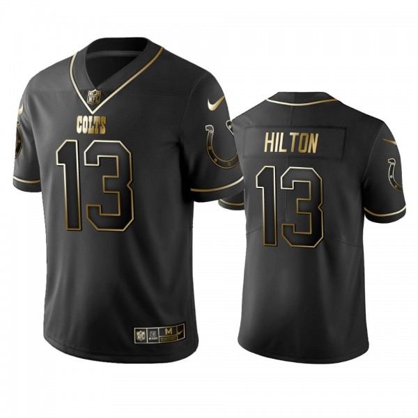 Colts #13 T.Y. Hilton Men's Stitched NFL Vapor Untouchable Limited Black Golden Jersey