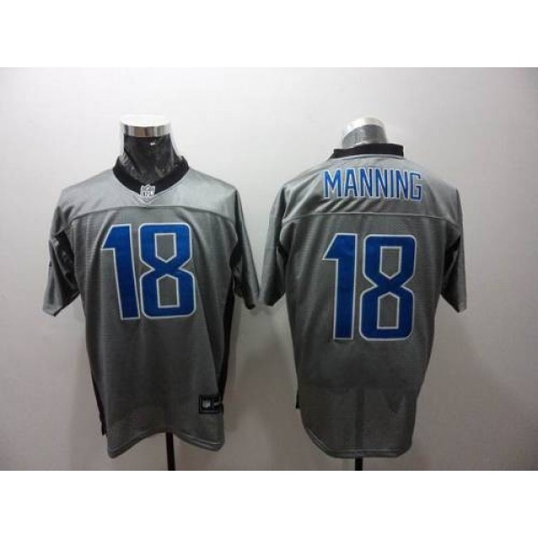 Colts #18 Peyton Manning Grey Shadow Stitched NFL Jersey