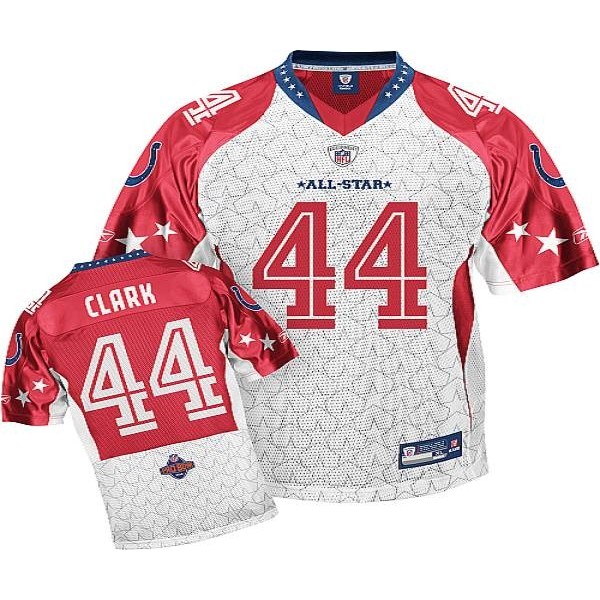 Colts #44 Dallas Clark Red 2010 Pro Bowl Stitched NFL Jersey