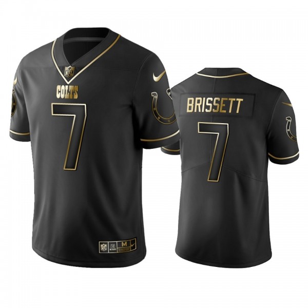 Colts #7 Jacoby Brissett Men's Stitched NFL Vapor Untouchable Limited Black Golden Jersey