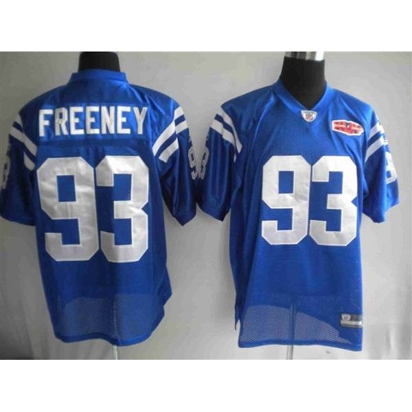 Colts #93 Dwight Freeney Blue With Super Bowl Patch Stitched NFL Jersey