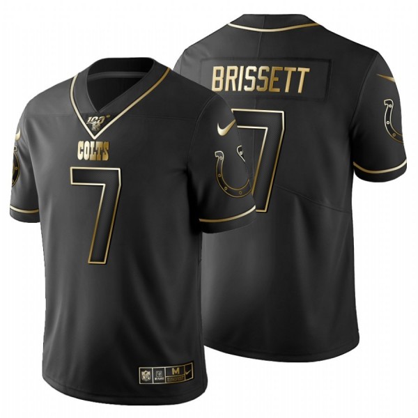 Indianapolis Colts #7 Jacoby Brissett Men's Nike Black Golden Limited NFL 100 Jersey