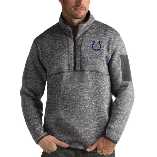 Indianapolis Colts Antigua Fortune Quarter-Zip Pullover Jacket Charcoal