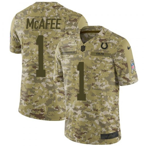 السي دي Nike Colts #1 Pat McAfee Camo Men's Stitched NFL Limited 2019 Salute To Service Jersey غلين