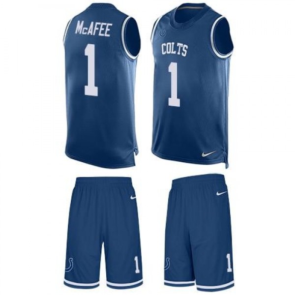 Nike Colts #1 Pat McAfee Royal Blue Team Color Men's Stitched NFL Limited Tank Top Suit Jersey