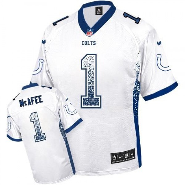 Nike Colts #1 Pat McAfee White Men's Stitched NFL Elite Drift Fashion Jersey