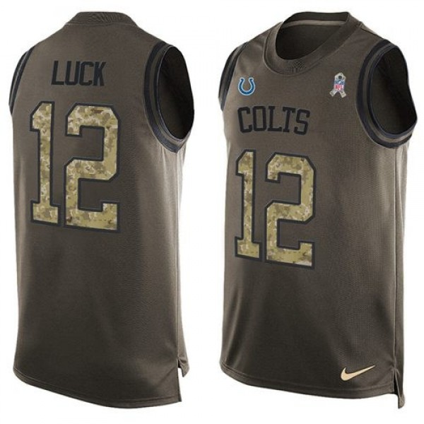 Nike Colts #12 Andrew Luck Green Men's Stitched NFL Limited Salute To Service Tank Top Jersey