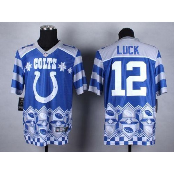 Nike Colts #12 Andrew Luck Royal Blue Men's Stitched NFL Elite Noble Fashion Jersey