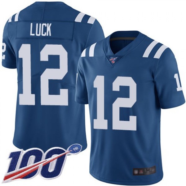 Nike Colts #12 Andrew Luck Royal Blue Team Color Men's Stitched NFL 100th Season Vapor Limited Jersey