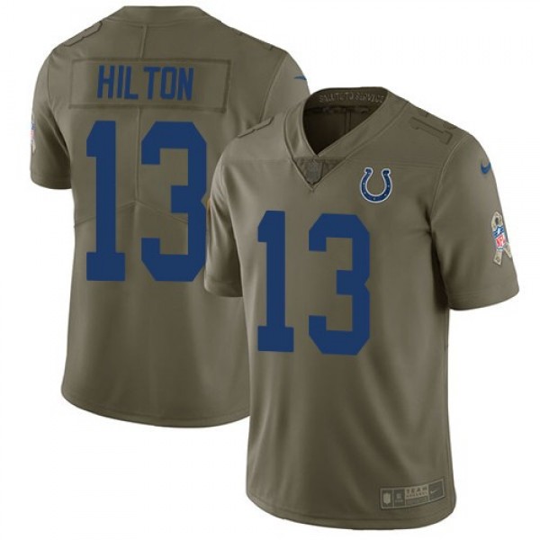 Nike Colts #13 T.Y. Hilton Olive Men's Stitched NFL Limited 2017 Salute to Service Jersey