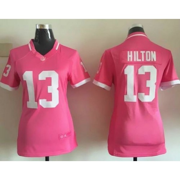 Women's Colts #13 T.Y. Hilton Pink Stitched NFL Elite Bubble Gum Jersey