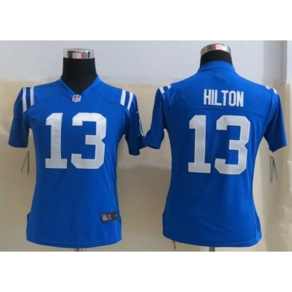 Women's Colts #13 T.Y. Hilton Royal Blue Team Color Stitched NFL Elite Jersey