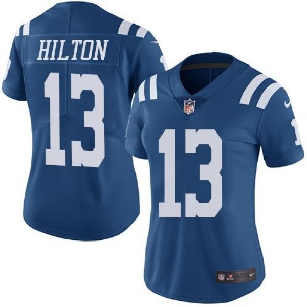 Women's Colts #13 T.Y. Hilton Royal Blue Stitched NFL Limited Rush Jersey