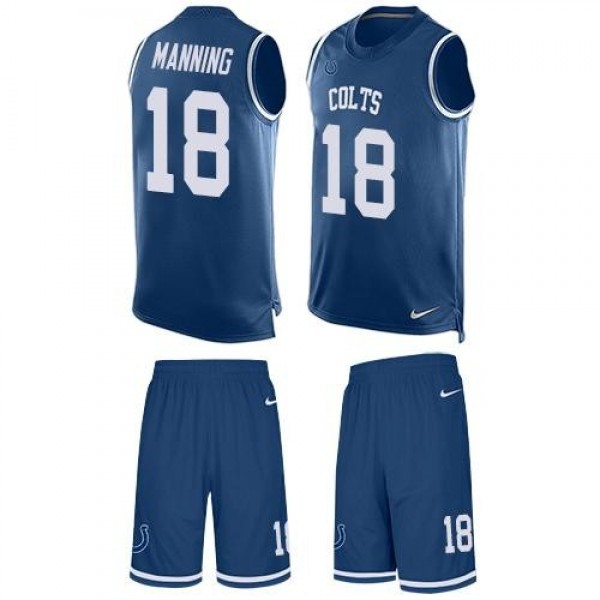 Nike Colts #18 Peyton Manning Royal Blue Team Color Men's Stitched NFL Limited Tank Top Suit Jersey