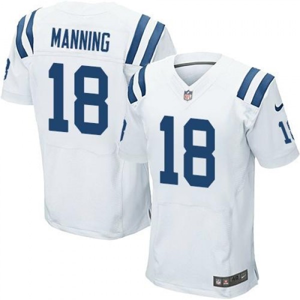 Nike Colts #18 Peyton Manning White Men's Stitched NFL Elite Jersey