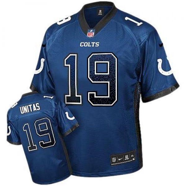 Nike Colts #19 Johnny Unitas Royal Blue Team Color Men's Stitched NFL Elite Drift Fashion Jersey