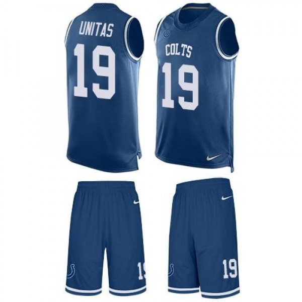 Nike Colts #19 Johnny Unitas Royal Blue Team Color Men's Stitched NFL Limited Tank Top Suit Jersey