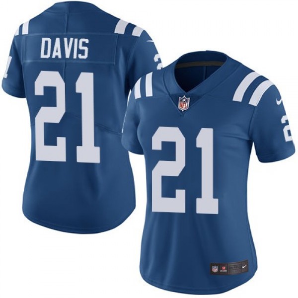 Women's Colts #21 Vontae Davis Royal Blue Team Color Stitched NFL Vapor Untouchable Limited Jersey