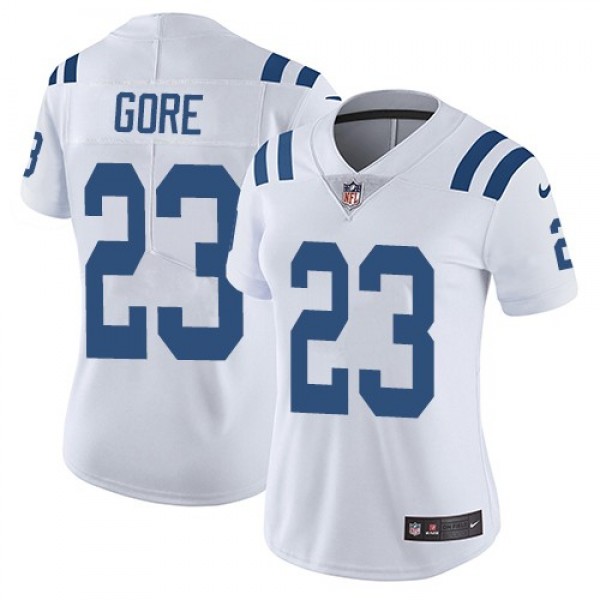 Women's Colts #23 Frank Gore White Stitched NFL Vapor Untouchable Limited Jersey