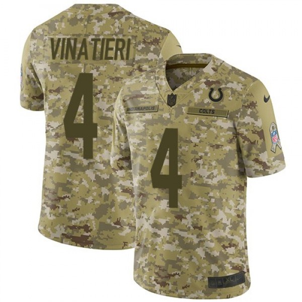 Nike Colts #4 Adam Vinatieri Camo Men's Stitched NFL Limited 2018 Salute To Service Jersey