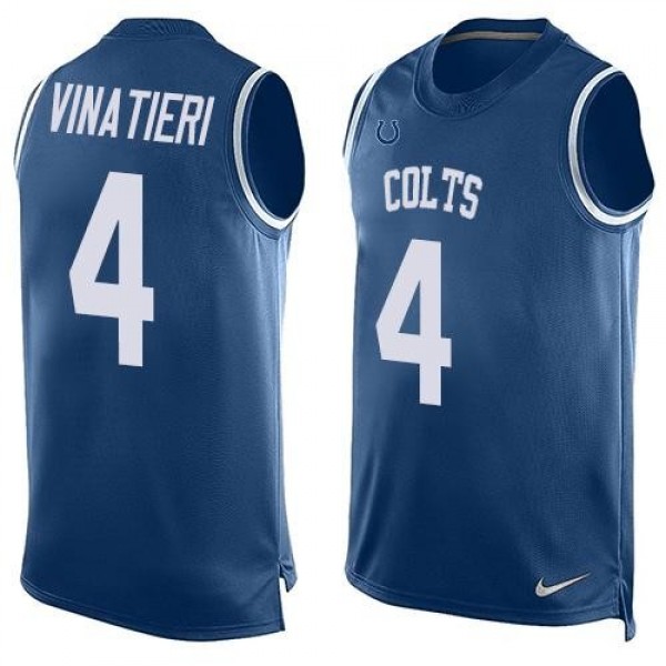 Nike Colts #4 Adam Vinatieri Royal Blue Team Color Men's Stitched NFL Limited Tank Top Jersey