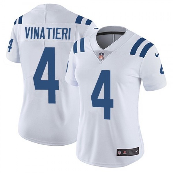 Women's Colts #4 Adam Vinatieri White Stitched NFL Vapor Untouchable Limited Jersey