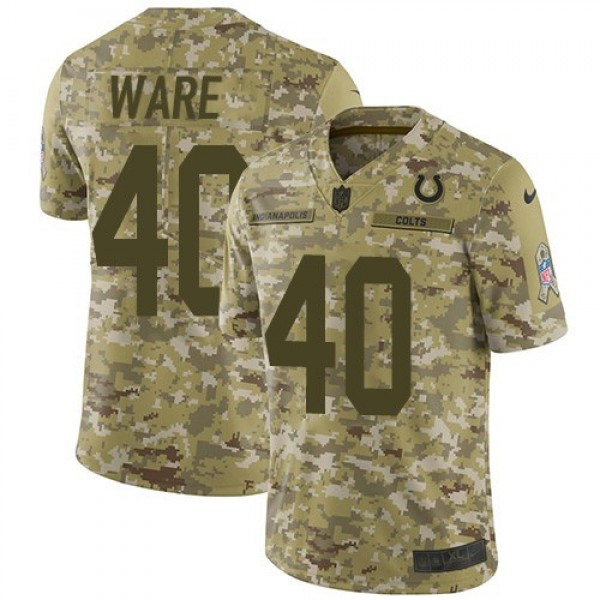 Nike Colts #40 Spencer Ware Camo Men's Stitched NFL Limited 2018 Salute To Service Jersey