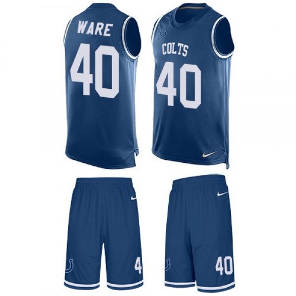 Nike Colts #40 Spencer Ware Royal Blue Team Color Men's Stitched NFL Limited Tank Top Suit Jersey