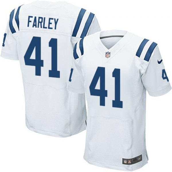 Nike Colts #41 Matthias Farley White Men's Stitched NFL Elite Jersey