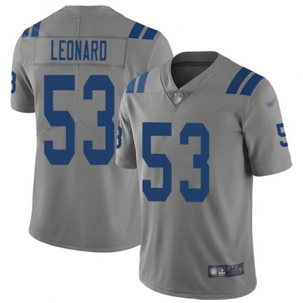 Nike Colts #53 Darius Leonard Gray Men's Stitched NFL Limited Inverted Legend Jersey