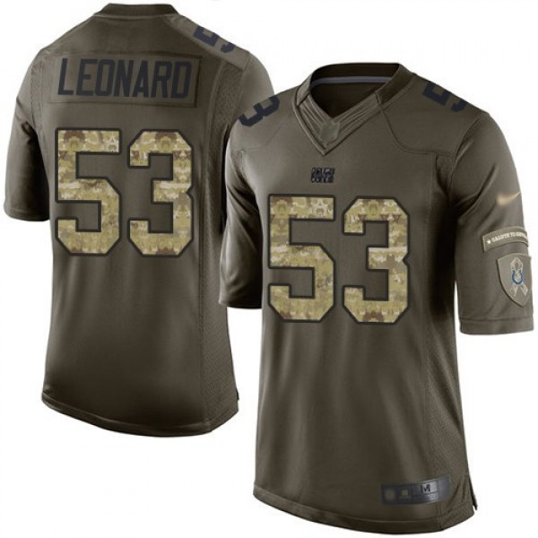 Nike Colts #53 Darius Leonard Green Men's Stitched NFL Limited 2015 Salute to Service Jersey