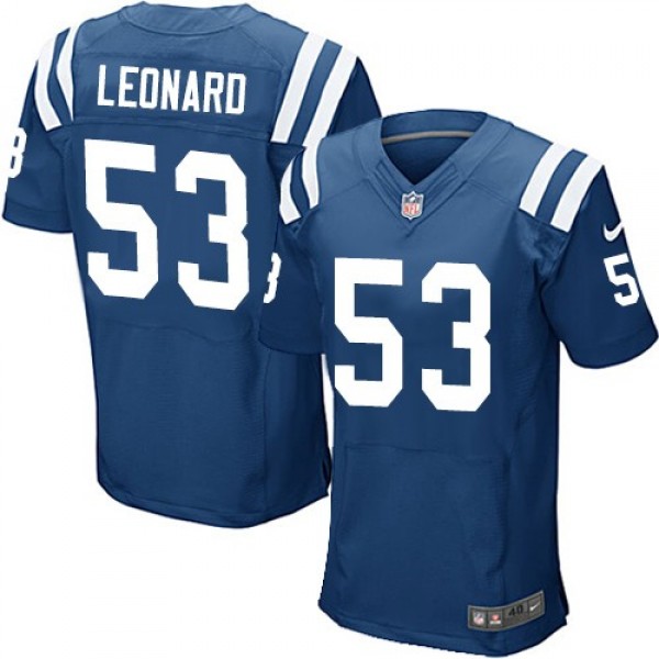 Nike Colts #53 Darius Leonard Royal Blue Team Color Men's Stitched NFL Elite Jersey