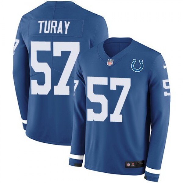 Nike Colts #57 Kemoko Turay Royal Blue Team Color Men's Stitched NFL Limited Therma Long Sleeve Jersey