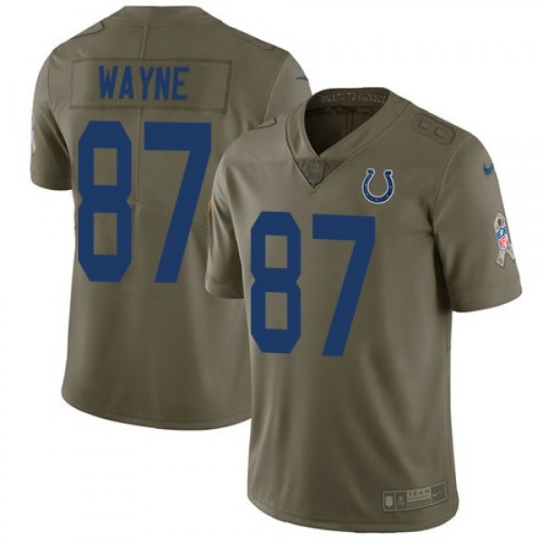 Nike Colts #87 Reggie Wayne Olive Men's Stitched NFL Limited 2017 Salute to Service Jersey