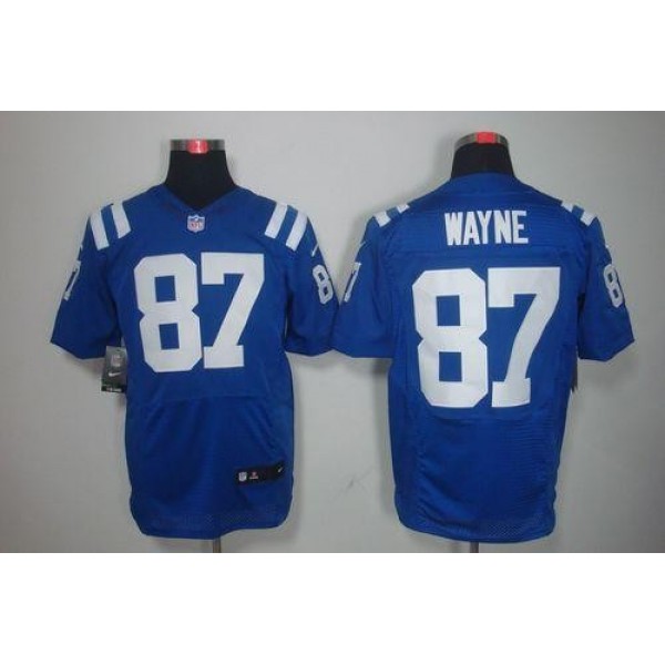 Nike Colts #87 Reggie Wayne Royal Blue Team Color Men's Stitched NFL Elite Jersey